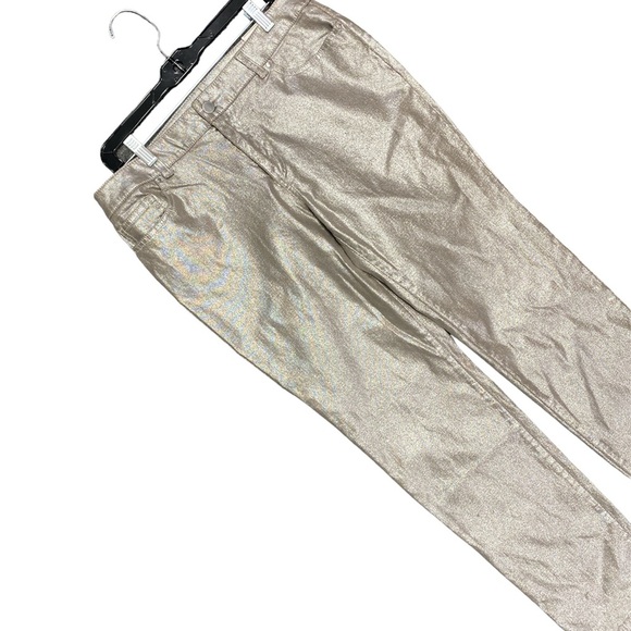 Chico’s Platinum 1 (Medium) NEW WITH TAGS Metallic Bronze Slim Leg Reg. Length - Picture 4 of 8